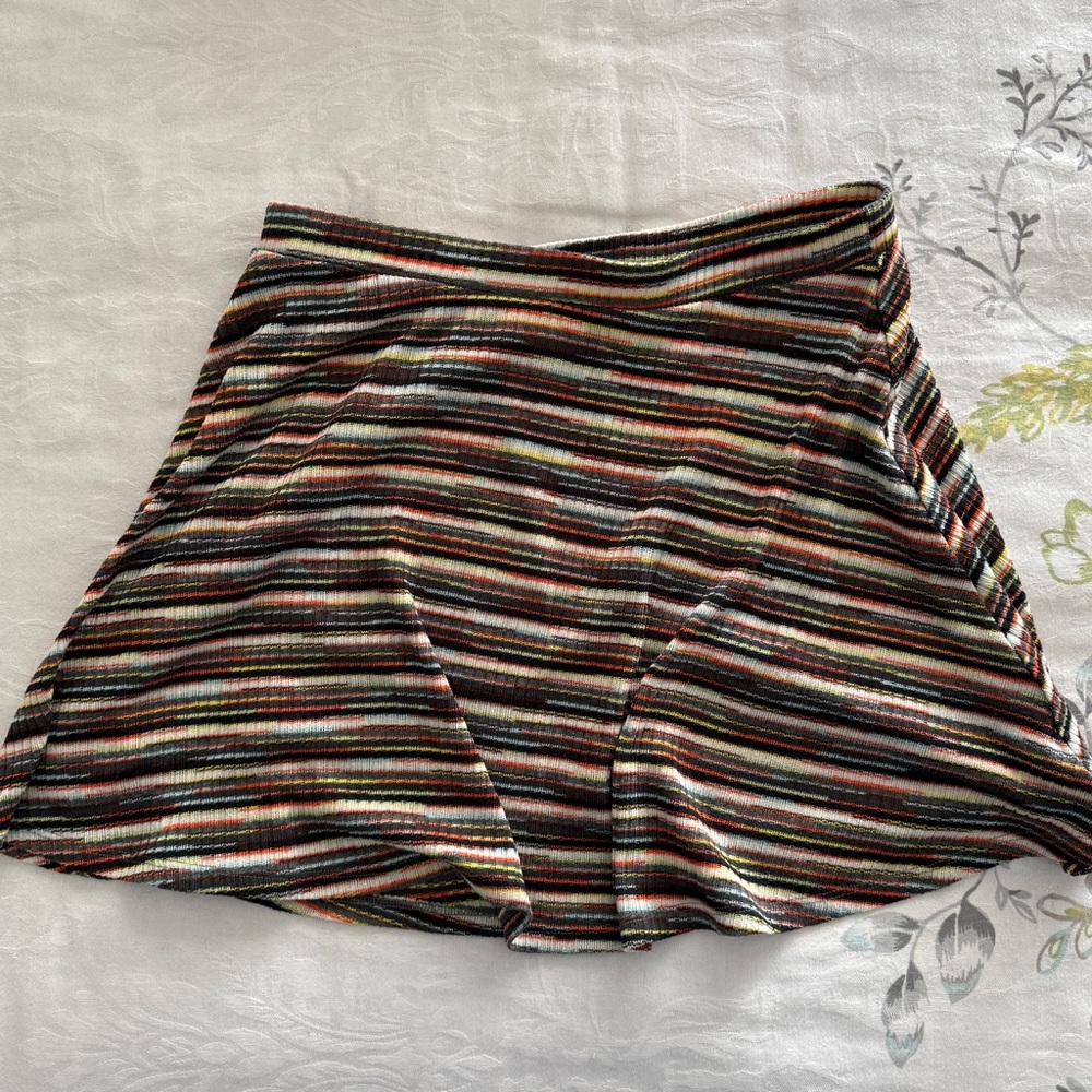 Lily White Multicolor Striped Skater Skirt